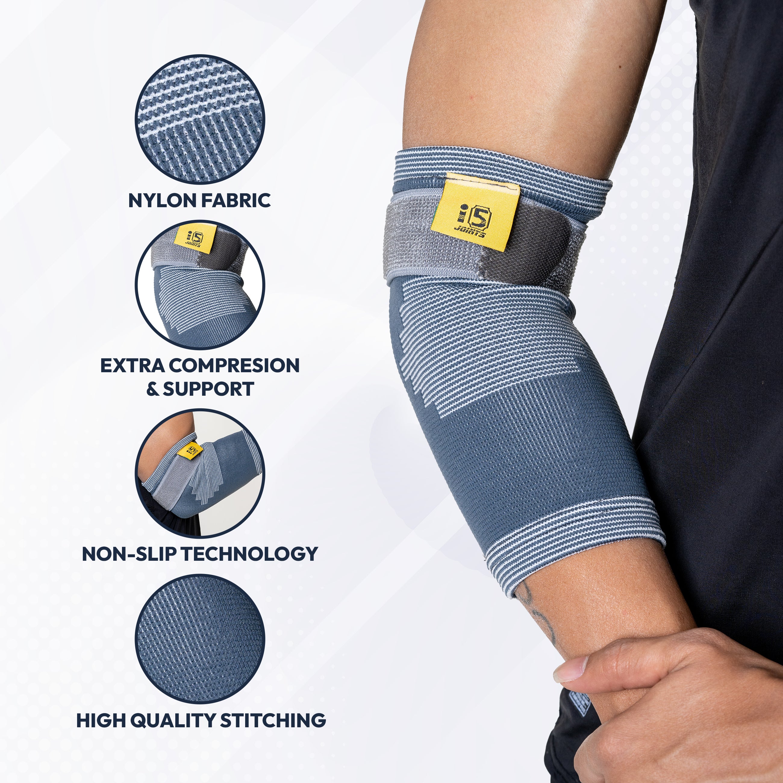 I5Joints Elbow Support Belt(I5 Joints elbow support, elbow pain ,elbow Sleeves Arm Brace for Sports, Gym, Joint Pain, Tendonitis and Weightlifting Sleeves Band for Pain Relief Large Beige Elbow Support for Men & Women)