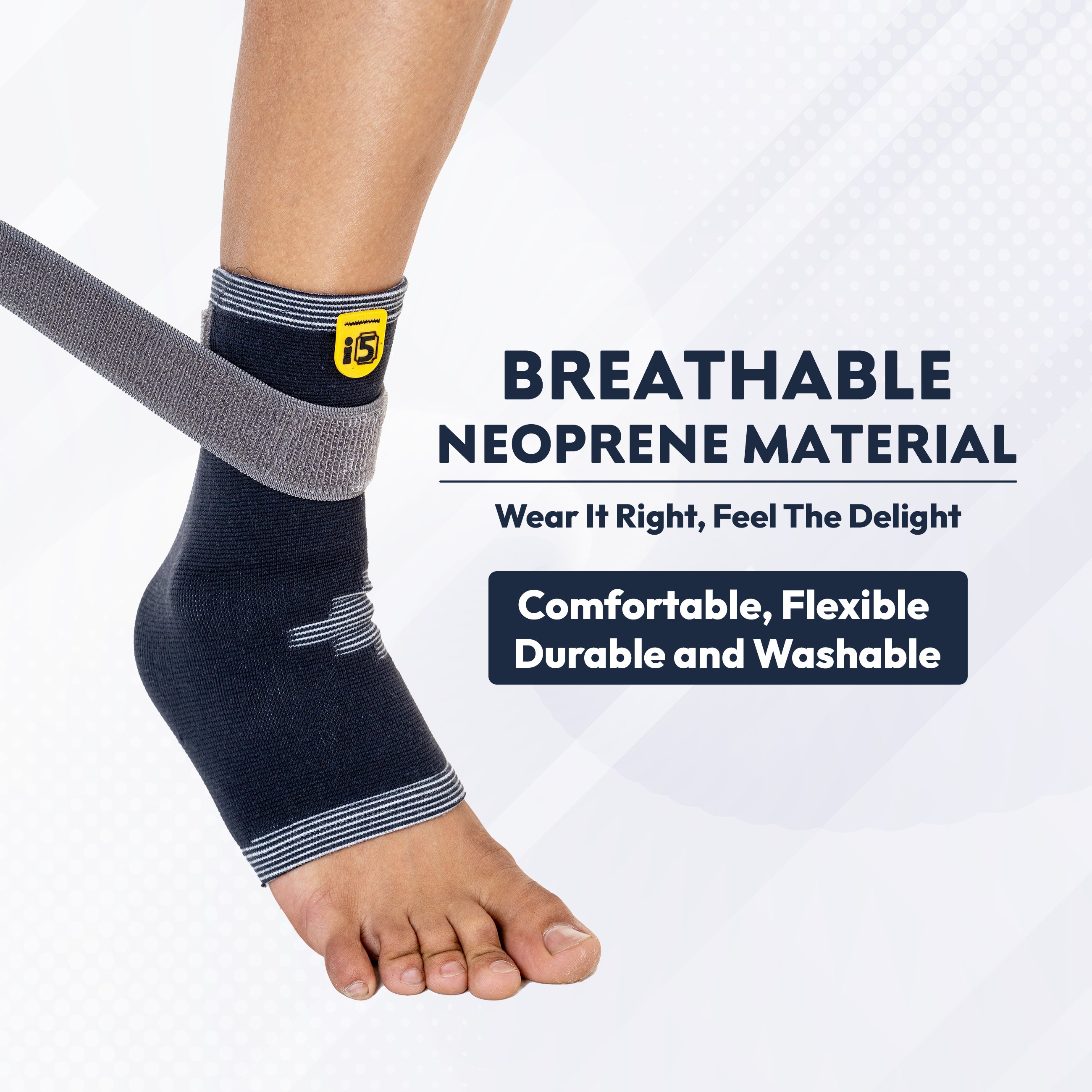 I5Joints 3D Elastotech Ankle Support Belt(Ankle Support for Men & Women Pain Relief Straps for Sports Running fracture support Breathable Ligament Injury compression Brace Wrap for Ankle Protection Guard, Injuries, Pain Relief, Sprained Ankle)