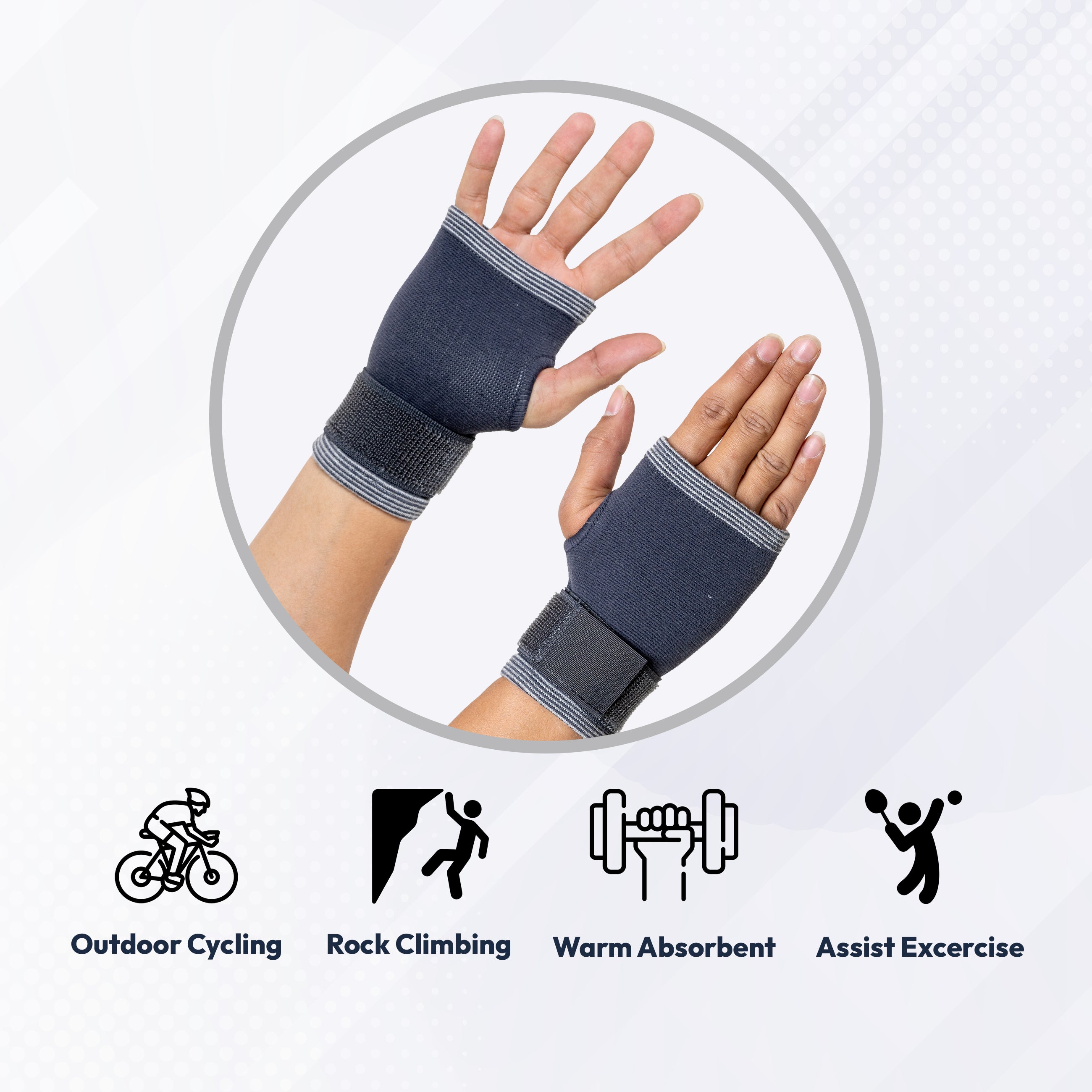 I5Joints– Elastotech wrist/Palm Sleeve(Relief Carpal Tunnel Wrist Brace with Adjustable Straps )