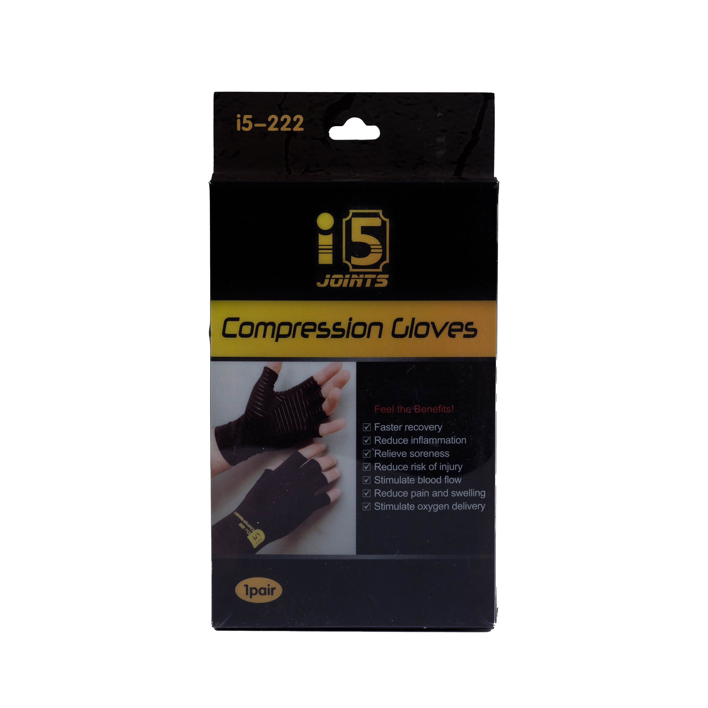 I5Joints -Compression  Gloves(Arthritis Gloves with Compression for Hand Arthritis, Hand Pain, Carpel Tunnel, Open Fingertip Style)