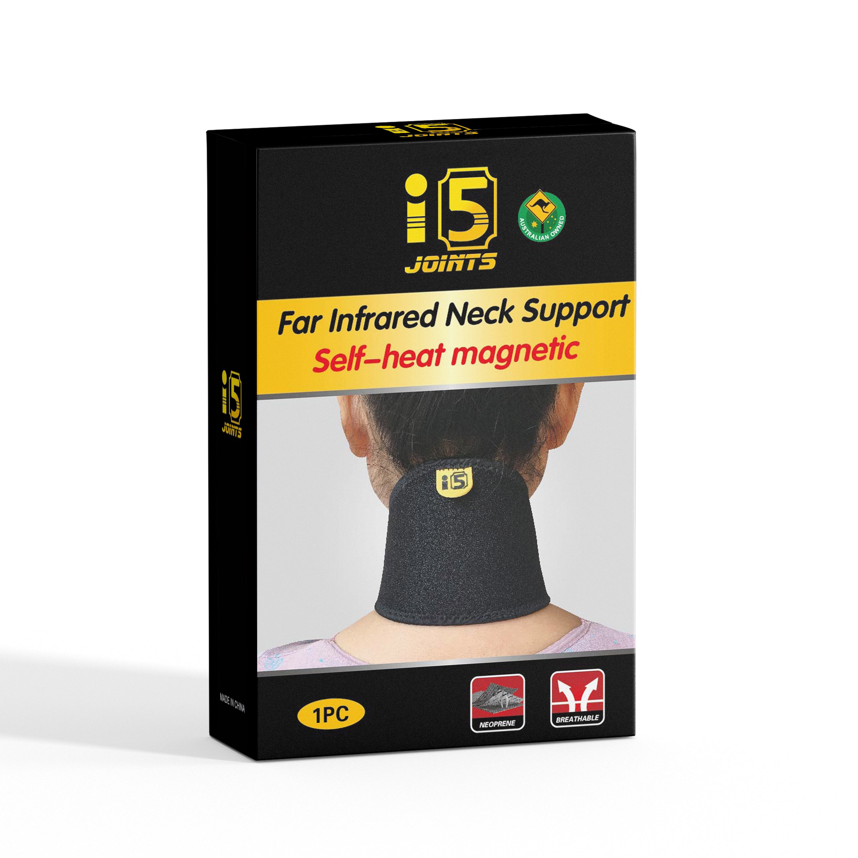 I5Joints-Far Infrared Neck Support(SELF HEAT MAGNET)(Neck Infrared Heat Neck Support, Adjustable Neck Brace With Extra Support, Relieves Pain, Stress & Pressure in Spine)
