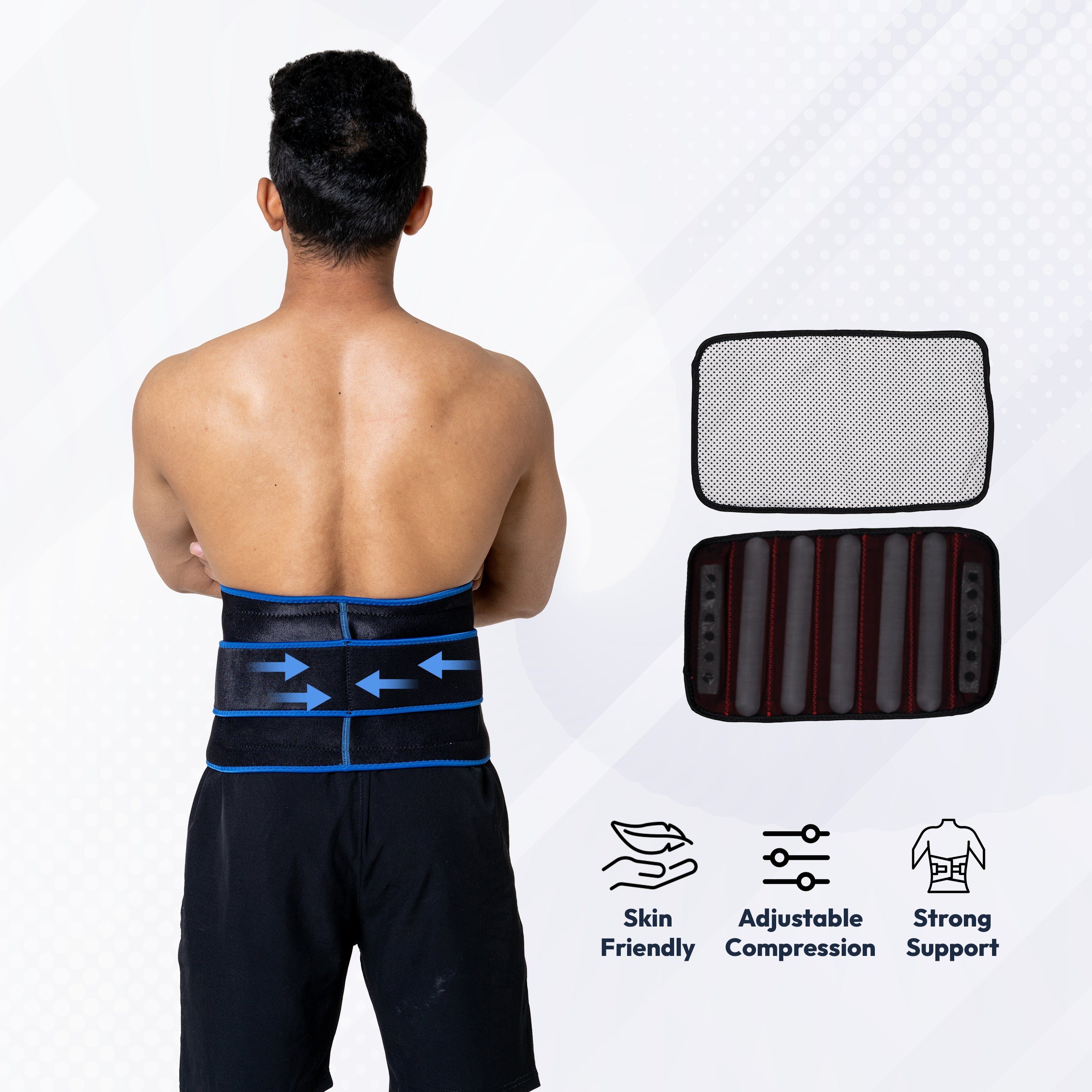 I5Joints- Magnetic Far Infrared Back Support with Stays(Back Support With Stays belt for Lower Back Pain Relief, Better Posture and Pain Relief and Added Gel Padding for Comfort)