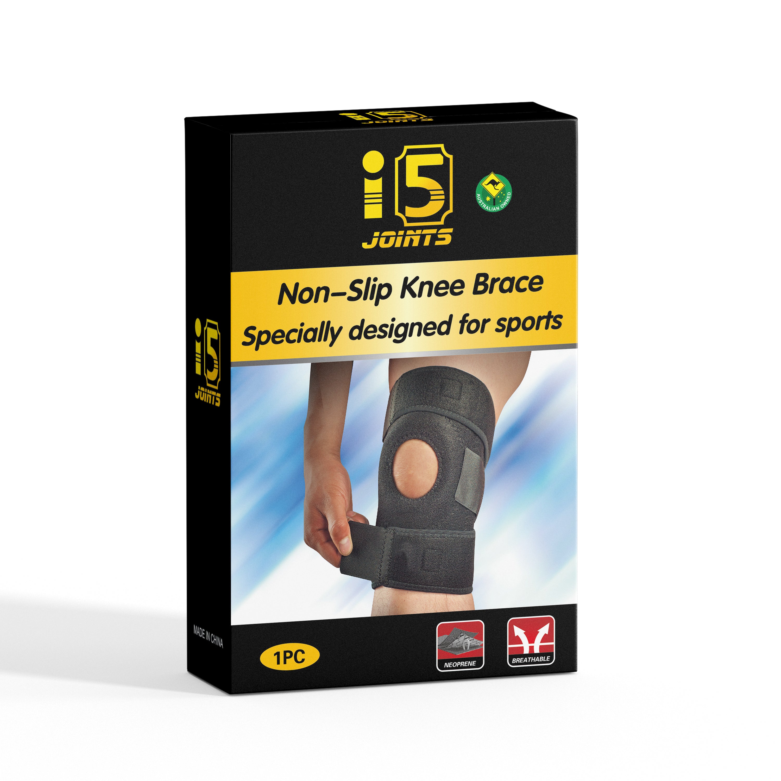 I5Joints-Non Slip Knee Brace-Specially Designed for Sports(Premium Knee Support Open Patella, Breathable Knee Cap Brace for Arthritis, Pain Relief, Sports for Men & Women)
