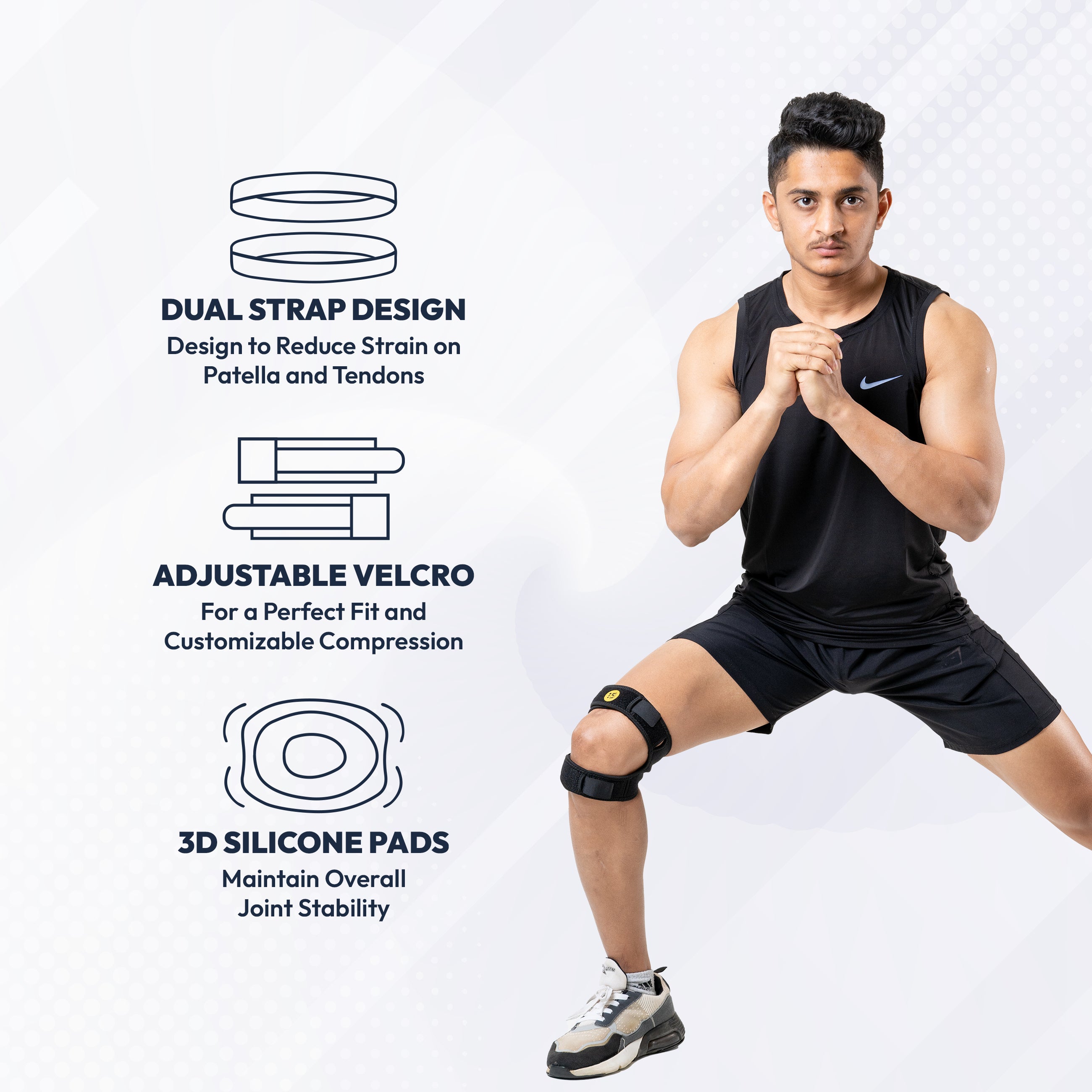 I5Joints –Dual Pro Runner Knee Strap( Developed Dual Patella X-Shaped Adjustable Knee Compression Strap for Kids, Men & Women for Pain Relief, Arthritis, Tendonitis, Bursitis Stabilizer brace (Men & Women))