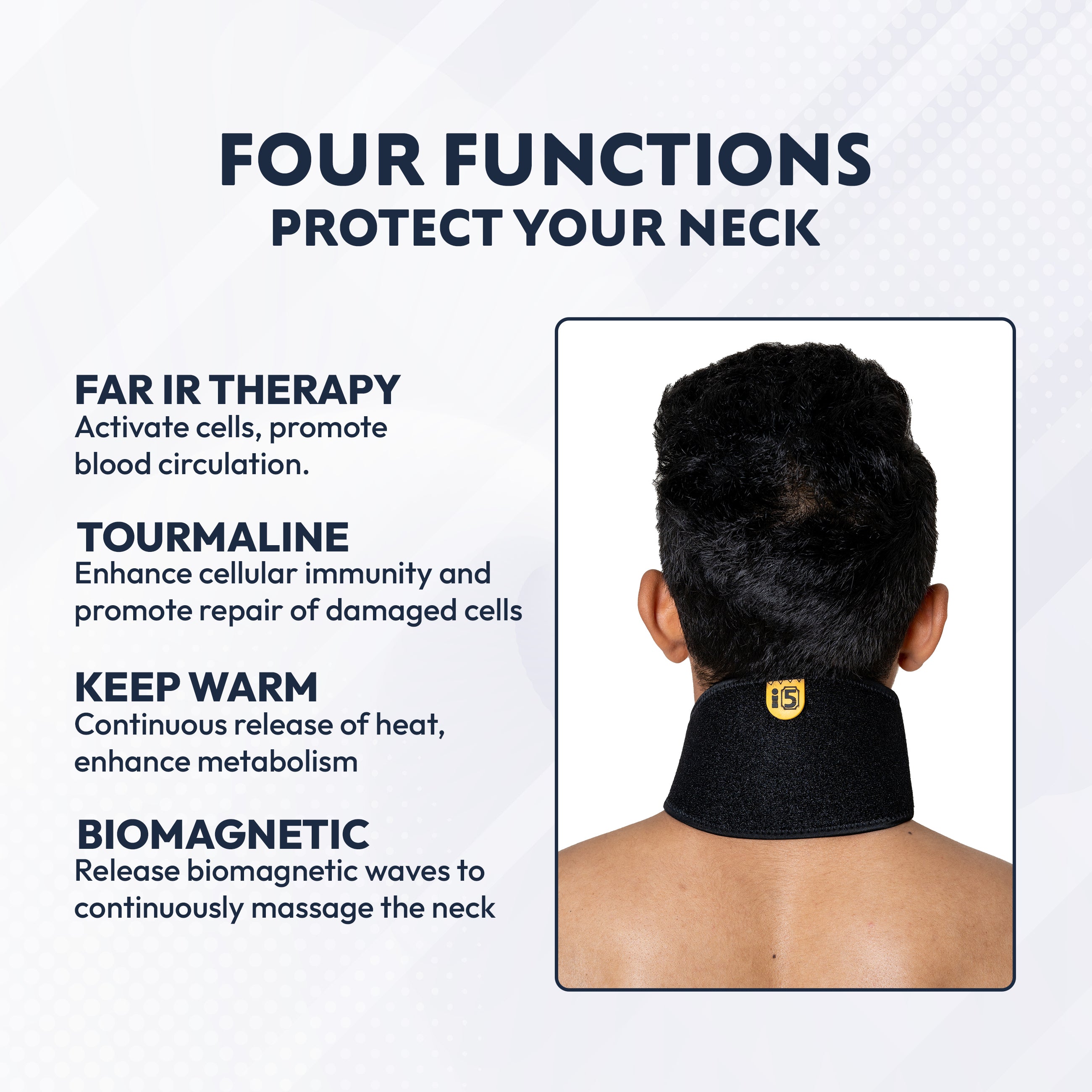 I5Joints-Far Infrared Neck Support(SELF HEAT MAGNET)(Neck Infrared Heat Neck Support, Adjustable Neck Brace With Extra Support, Relieves Pain, Stress & Pressure in Spine)