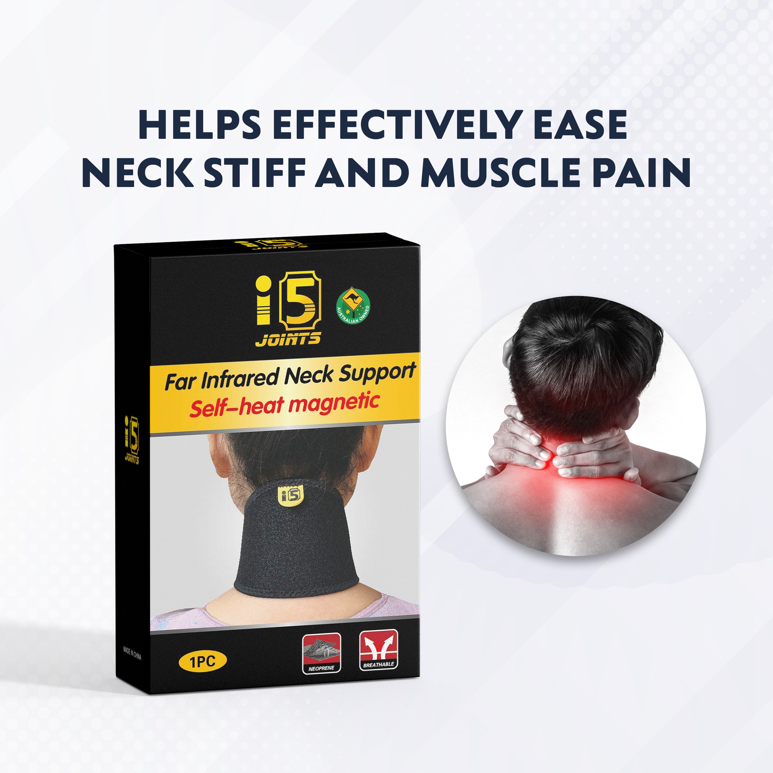 I5Joints-Magnetic Therapy Neck Support with Infrared Heat(I5Joints Neck Infrared Heat Neck Support, Adjustable Neck Brace With Extra Support, Relieves Pain, Stress & Pressure in Spine)