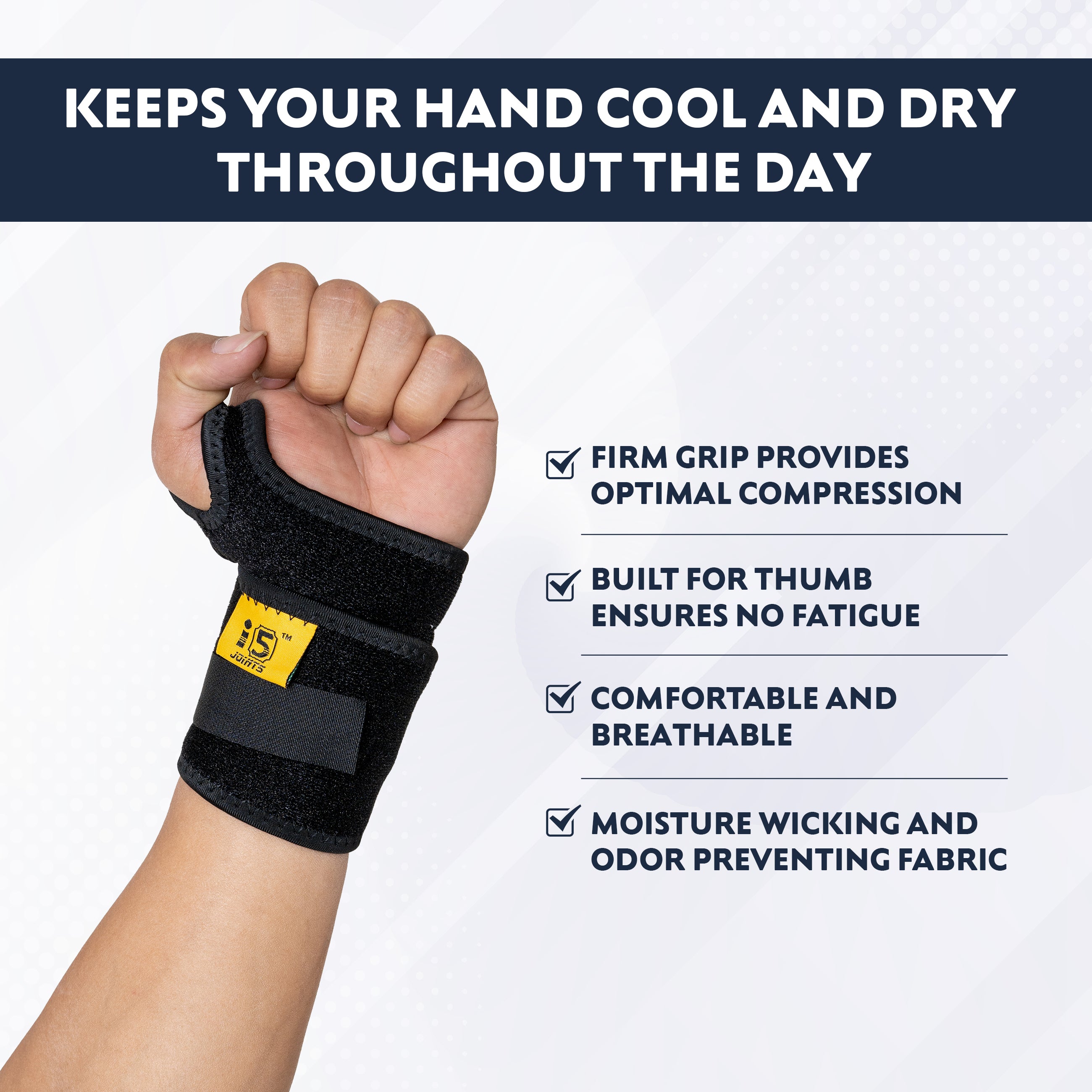 I5Joints– Magnetic Wrist Support( I5Joints Wrist Support for Men & Women | Wrist Band Supporter for Long Lasting|Strap with Thumb Comfortable Fit| Brace for Workout, Gym, Badminton | Sprain, Strain, Preventive Care, Overuse Care)