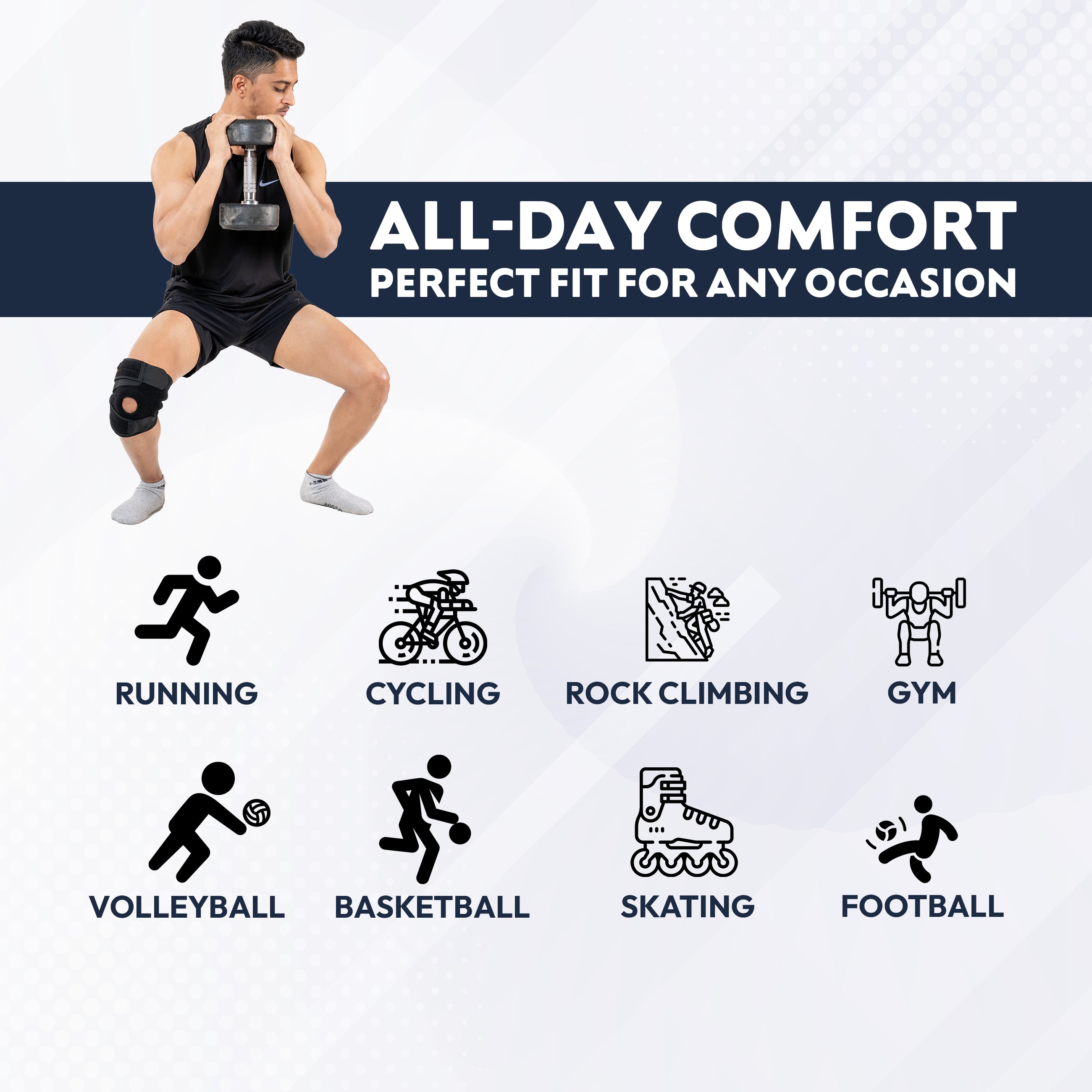 I5Joints-Non Slip Knee Brace-Specially Designed for Sports(Premium Knee Support Open Patella, Breathable Knee Cap Brace for Arthritis, Pain Relief, Sports for Men & Women)