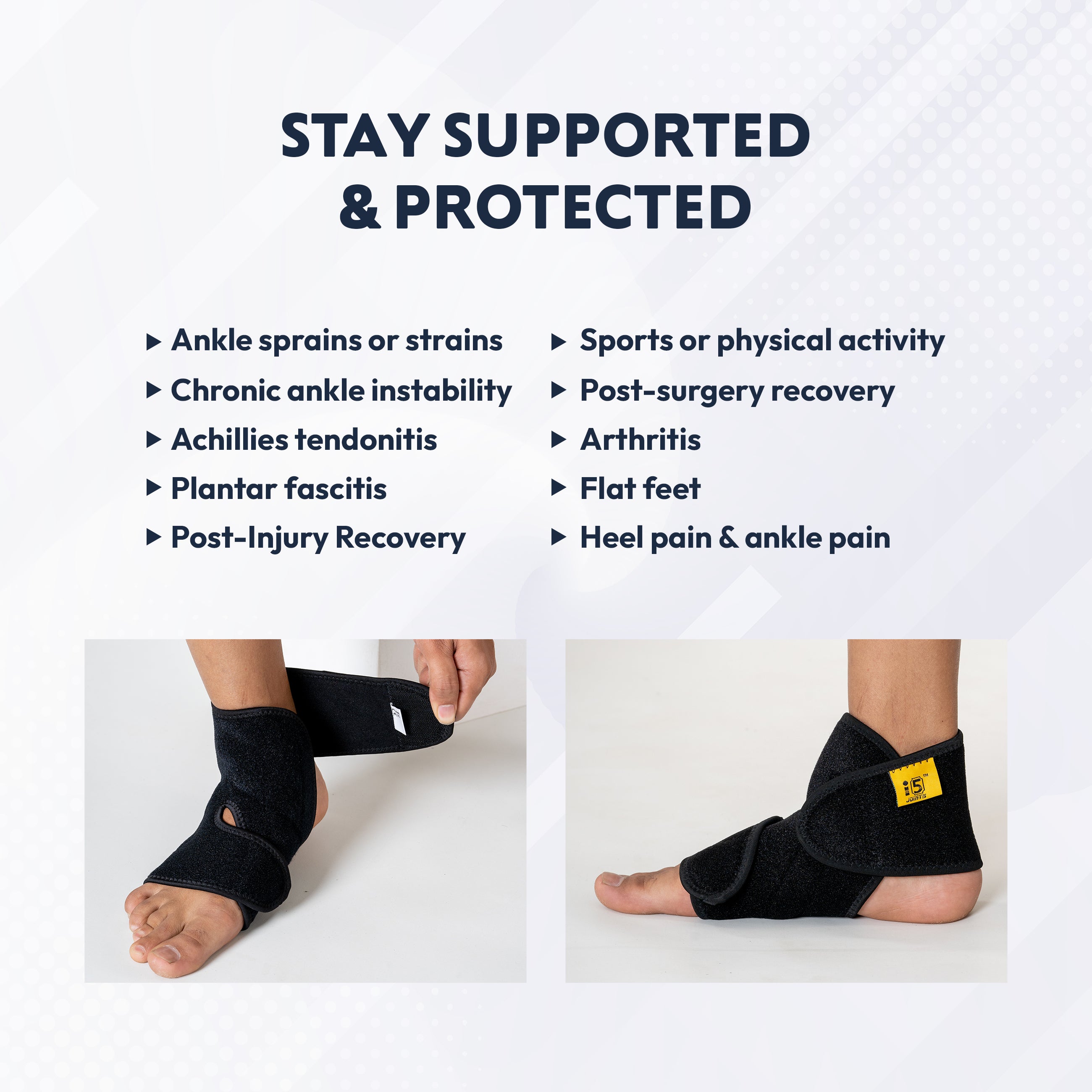 Far infrared Magnetic Ankle Support – i5joints - Main Image